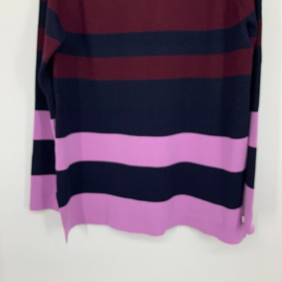 Ann Taylor Sweater Colorblock Stripe Mock Neck Pullover Long Sleeve - Picture 9 of 10